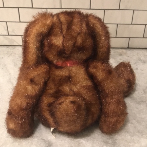 Vintage MJC PurrFection Rabbit Plush Brown Floppy Ears Bunny Stuffed Animal 80s - Picture 5 of 10